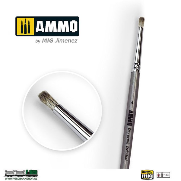 AMMO MIG 8701 drybrush no.4 technical brush