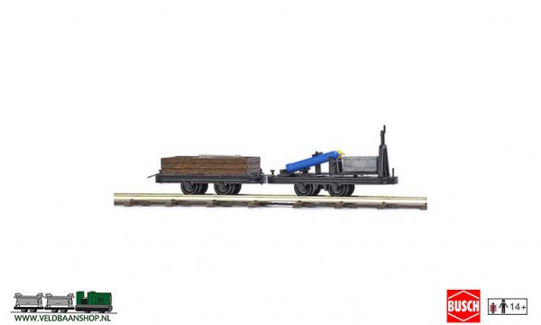 Busch 12217 veldspoor Las en materialwagen H0f Veldbaanshop.nl