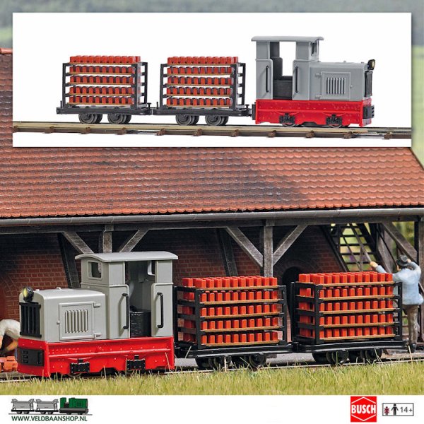 Busch 12014 feldbahn startset stenentransport h0f