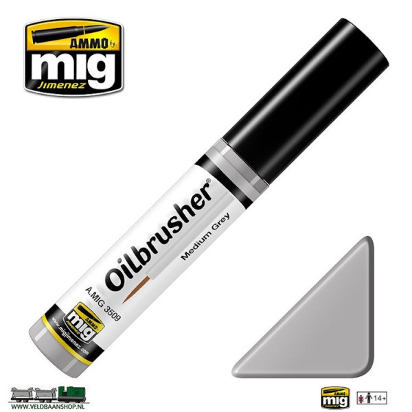 MIG 3509 Ammo MIG Jimenez Oilbrusher Medium Grey Veldbaanshop.nl