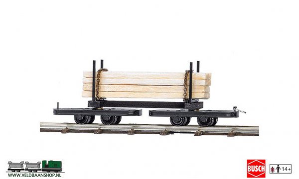 Busch 12221 veldspoor Rongenwagen met hout H0f Veldbaanshop.nl