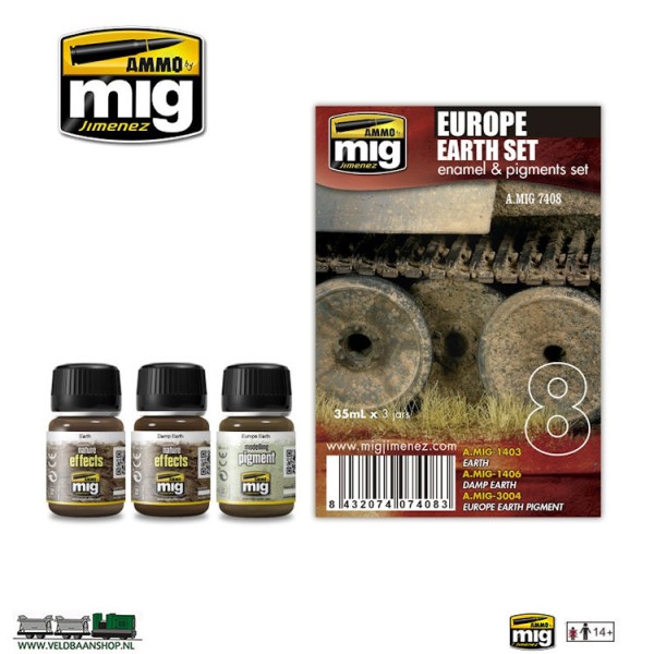 Ammo MIG 7408 Europe Earth Set 3 potjes 35ml