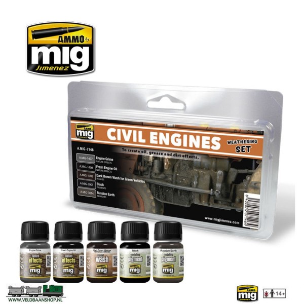 Ammo MIG 7145 Civil Vehicles Weathering Set