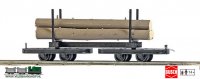 Busch 12222 veldspoor Schemelwagen + boomstammen H0f