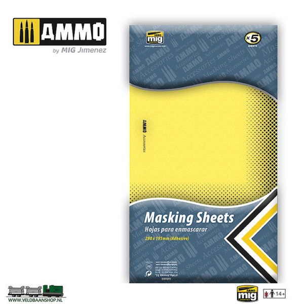 Ammo MIG 8043 masking sheets 5 pcs 280mmx195mm 