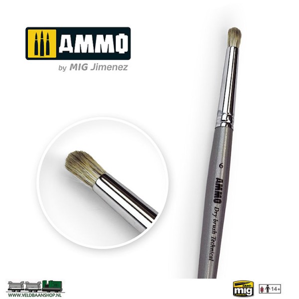 AMMO MIG 8702 drybrush no.6 technical brush