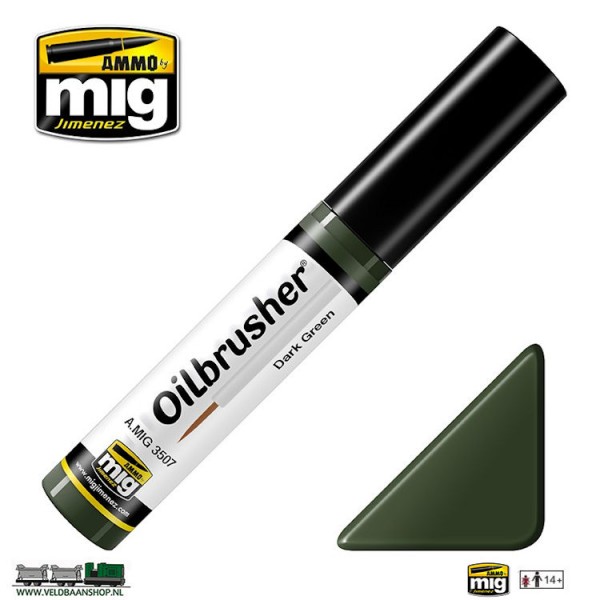 MIG 3507 Ammo MIG Jimenez Oilbrusher Dark Green Veldbaanshop.nl