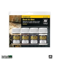 Vallejo 73190 Pigment Set Dust and Dirt set van 4