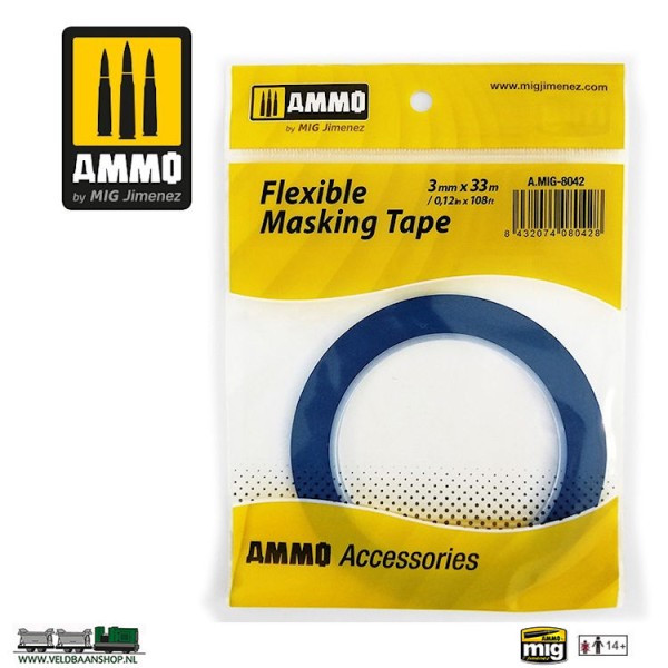 Ammo MIG 8042 masking tape 33mm x 25mtr.