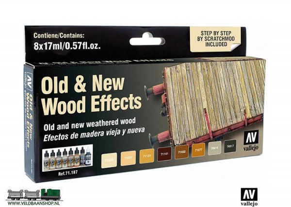 Vallejo 71187 Model Air Color Set Old & New wood effects Veldbaanshop.nl