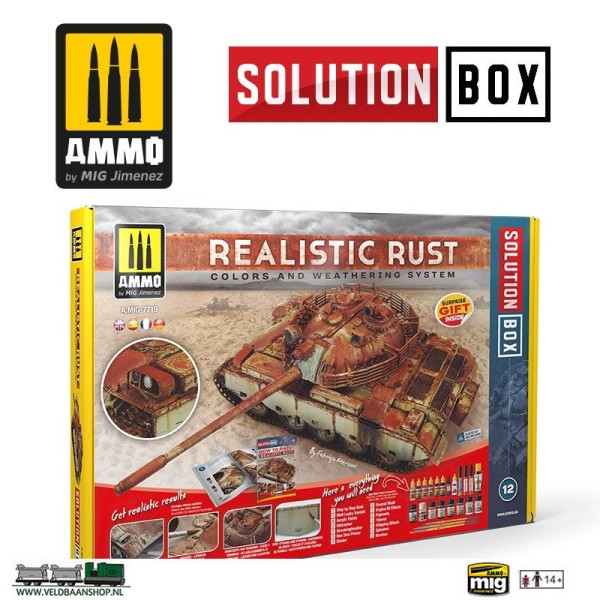 Ammo MIG 7719 Solution Box 12 Realistic Rust effects