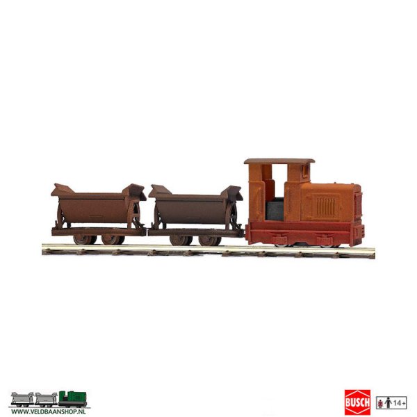 Busch 12117 veldspoor roestige locomotief H0f Veldbaanshop.nl