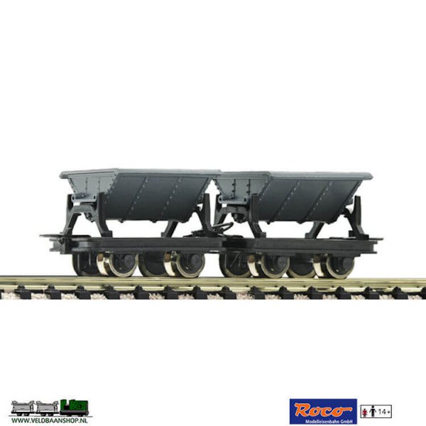 Roco 34600 Kipploren H0e De wagons worden uitgeleverd per 2 stuks. Aanbeveling om de modellen te weatheren voor een authentieke uitstraling. Wij verkopen in onze shop diverse artiekelen om uw model professioneel te watheren