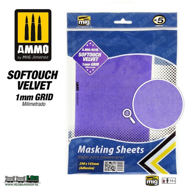 Ammo MIG 8245 velvet masking sheet 5 pcs 290x145mm