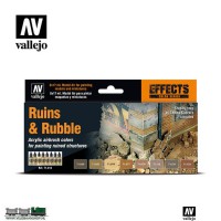 Vallejo 71214 Model Air Color Set Ruins en Rubble 8 kleuren 17ml