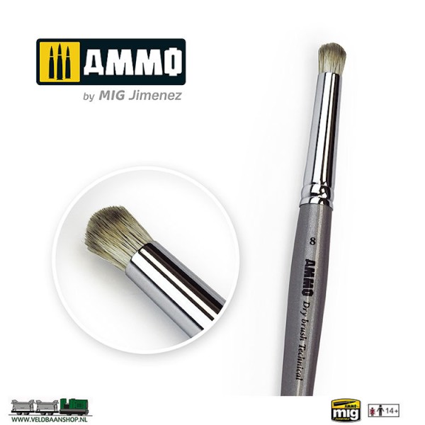 AMMO MIG 8703 drybrush no.8 technical brush