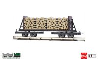 Busch 12247 veldspoor Platte wagen + houtlading H0f