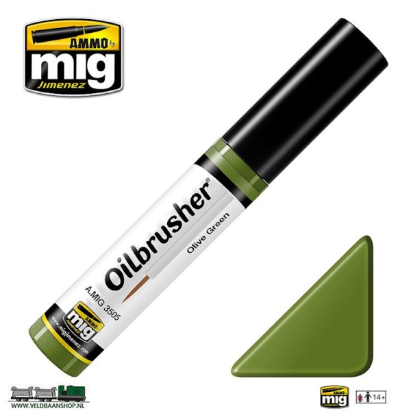 MIG 3505 Ammo MIG Jimenez Oilbrusher Olive Green Veldbaanshop.nl