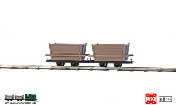 Busch 12201 veldspoor Bakwagens 2 stuks turf H0f